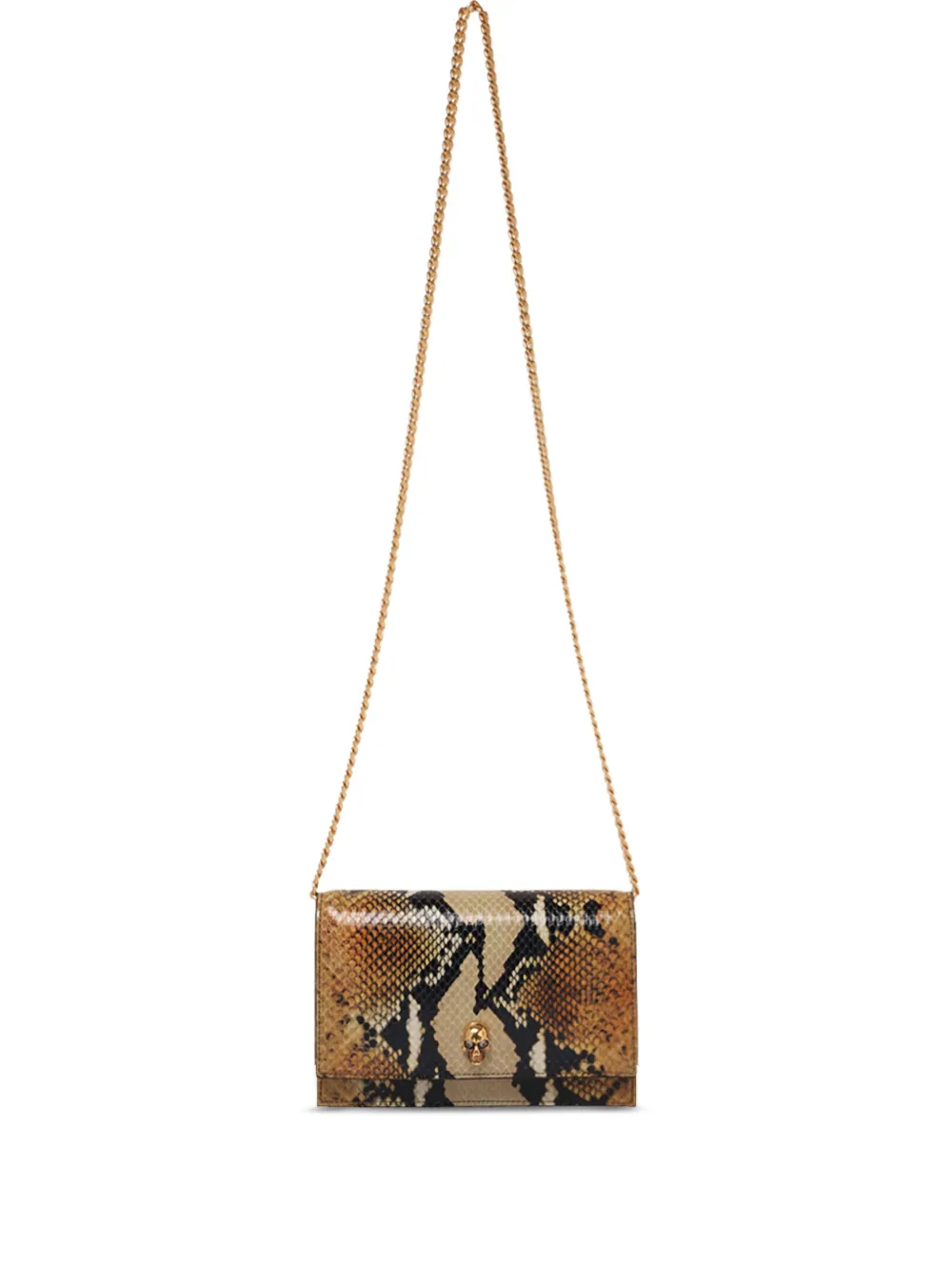 Alexander McQueen snakeskin shoulder bag - Marrone