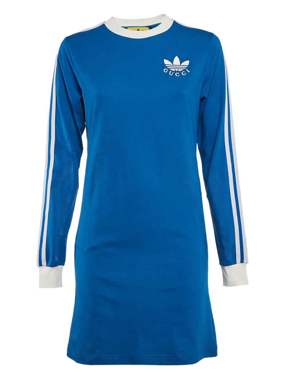 Gucci Pre-Owned x Adidas jersey-texture mini dress - Blu