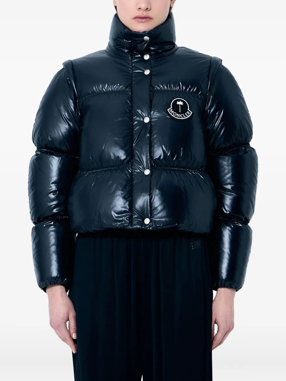 Palm Angels x Moncler logo-patch down jacket - Nero