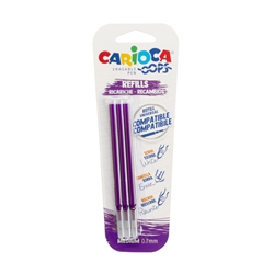 Refill penne cancellabili Carioca OOPS 0 7 mm in blister da 3 pz viol
