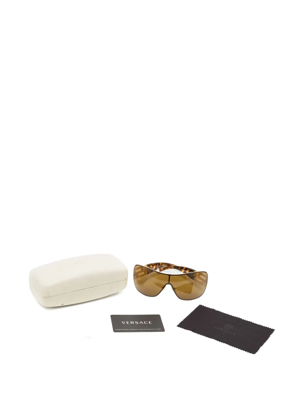 Versace Pre-Owned crystal shield sunglasses - Marrone