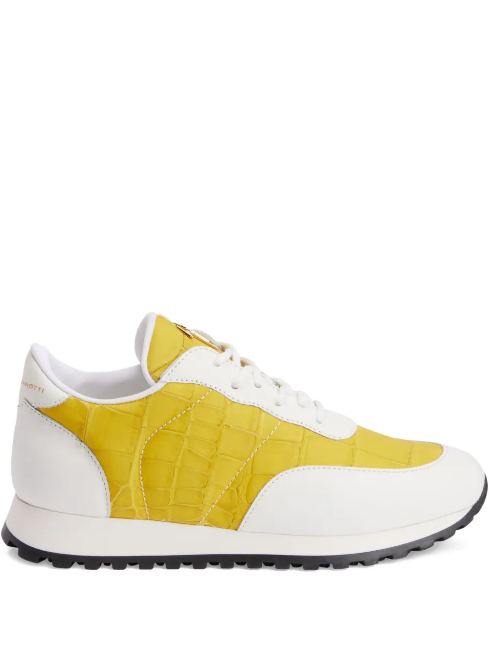 Giuseppe Zanotti Jimi crocodile-effect leather sneakers - Giallo