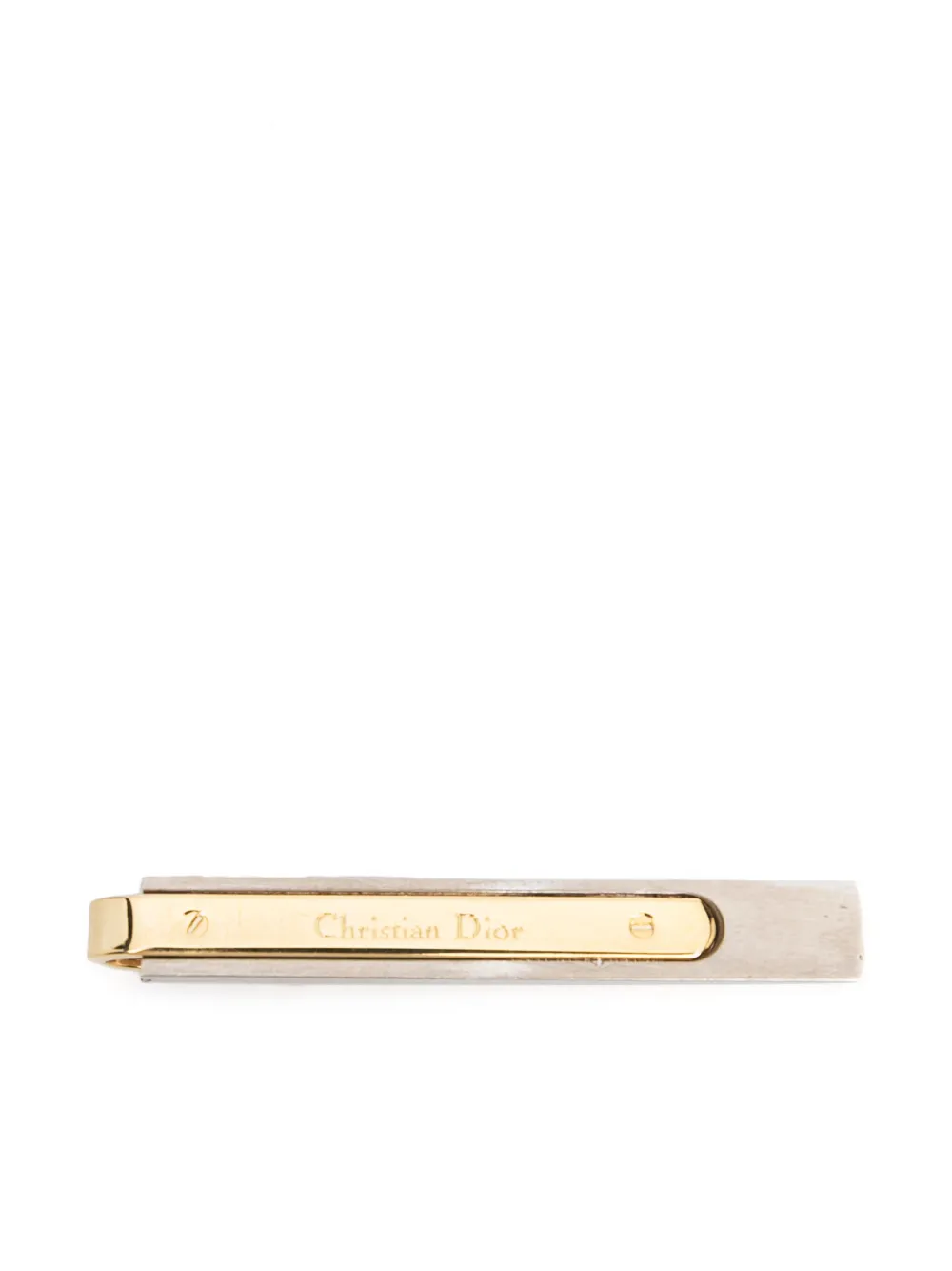 Christian Dior Pre-Owned Fermacravatta inciso anni '80 - Argento