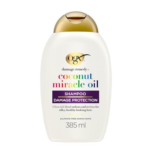 Ogx Shampoo Damage Remedy + Coconut Miracle Oil, Shampo Idratante E Ristrutturante Con Olio Di Cocco, Tiaré E Vaniglia, Shampoo Capelli Secchi, Danneg
