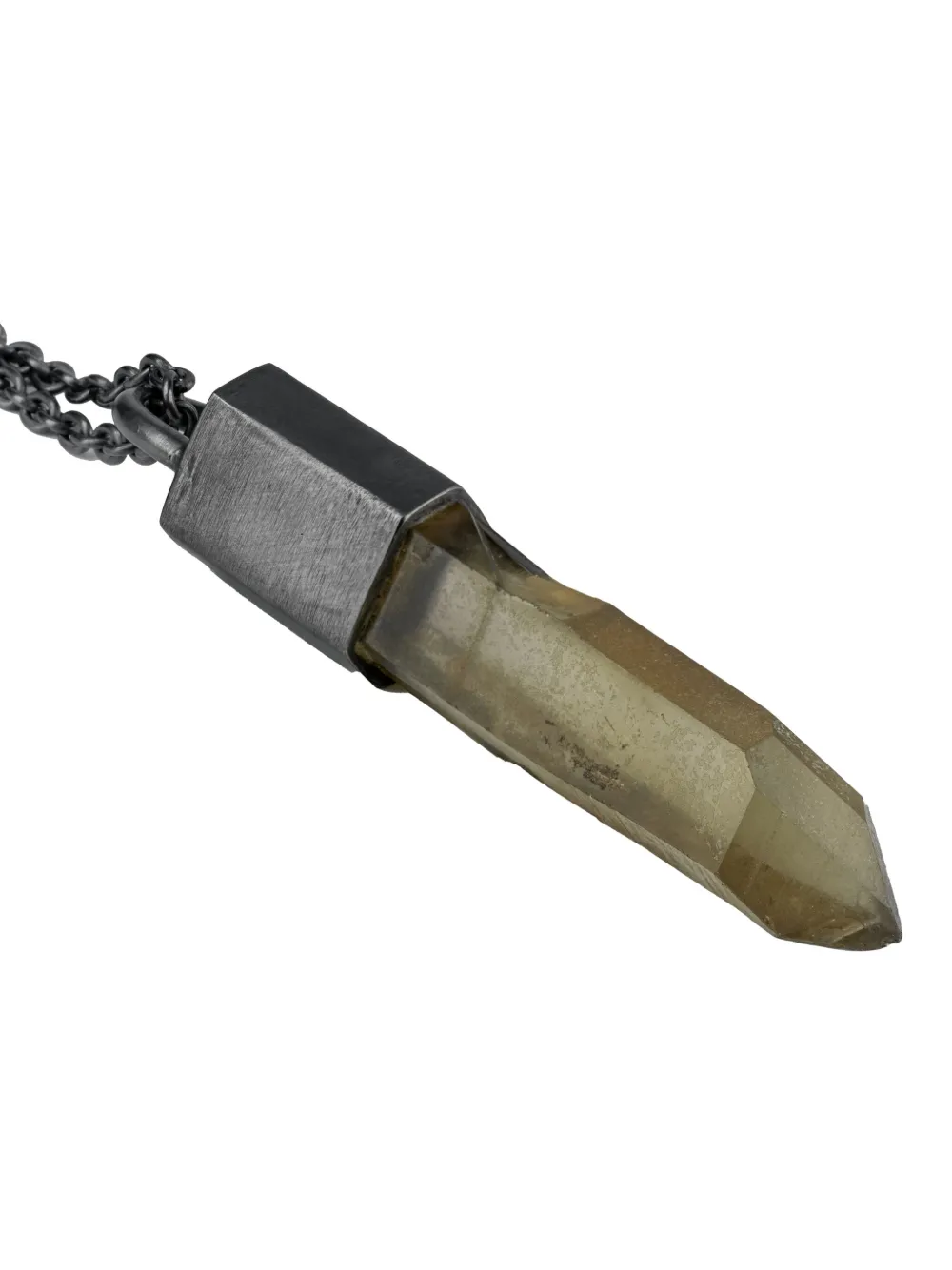 Parts of Four oxidised sterling-silver Talisman citrine necklace - Nero