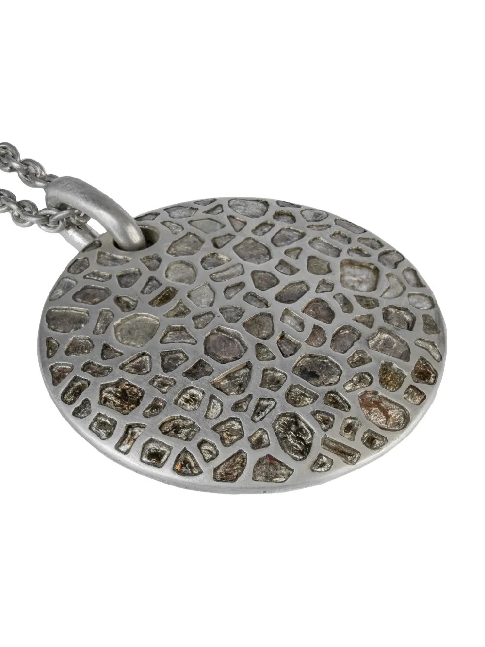 Parts of Four sterling silver Disk diamond necklace - Argento
