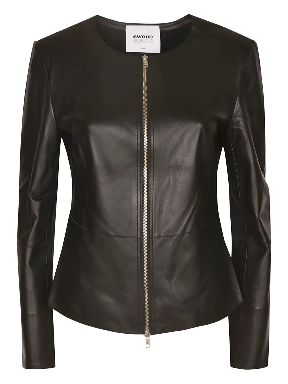Sword zip-fastening leather jacket - Blacks and greys
