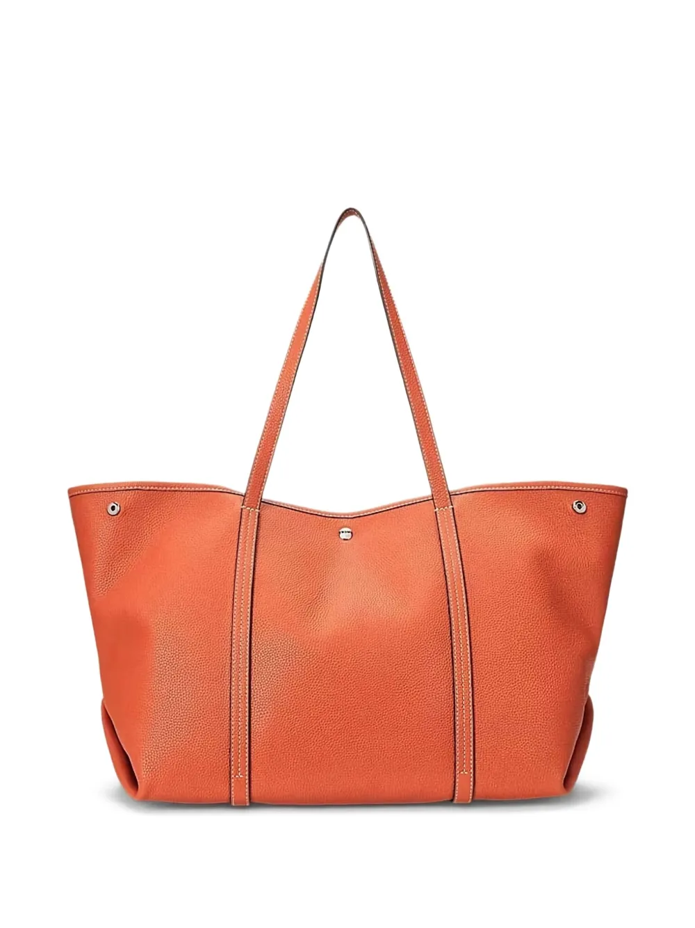 Lauren Ralph Lauren Emerie leather-trimmed shoulder bag - Arancione