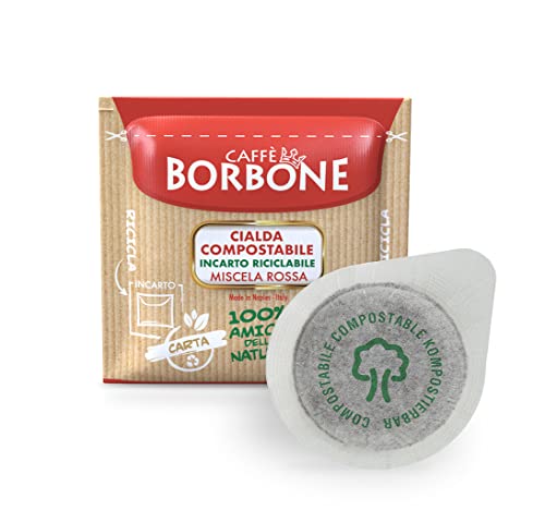 Caffè Borbone Cialda Compostabile, Miscela Rossa - 100 Cialde - Sistema Ese