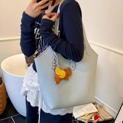 Nuova borsa di moda alla moda per donna, di alta qualità, semplice e versatile da abbinare, grande capacità, può essere usata come borsa a mano o a tr
