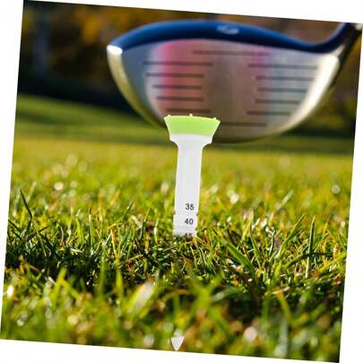 Confezione da 2 tee da golf regolabili in plastica, tappetini per putting da interno, tee da golf regolabili in altezza, tee da golf in plastica.