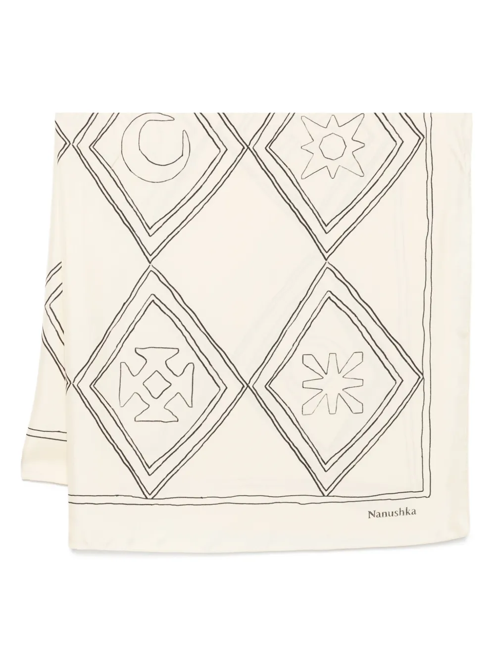 Nanushka symbol argyle silk scarf - Toni neutri
