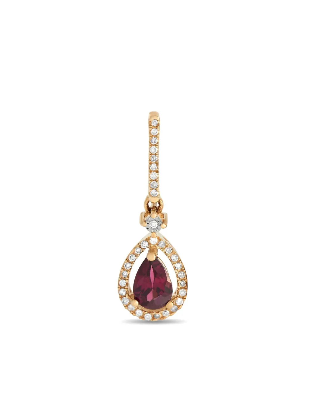 LB Exclusive 14K yellow gold diamond and garnet earrings - Oro