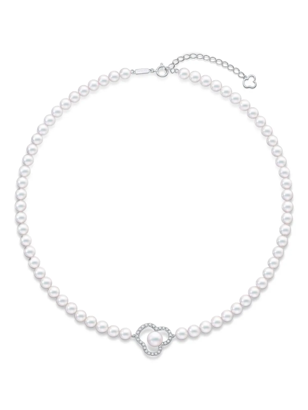TASAKI 18K white gold Chants signature akoya pearls and diamonds necklace - Bianco