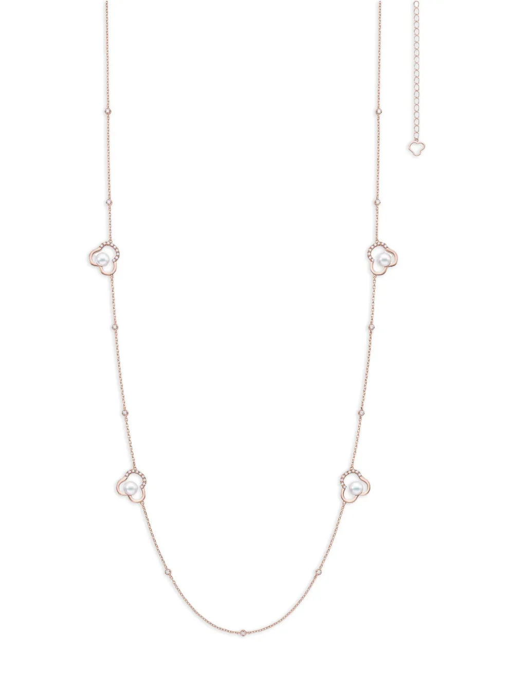 TASAKI 18K rose gold Chants signature akoya pearls and diamonds necklace - Oro