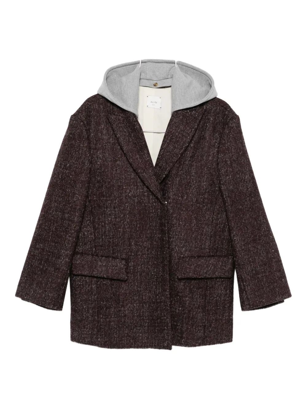 Alysi hooded tweed coat - Rosso