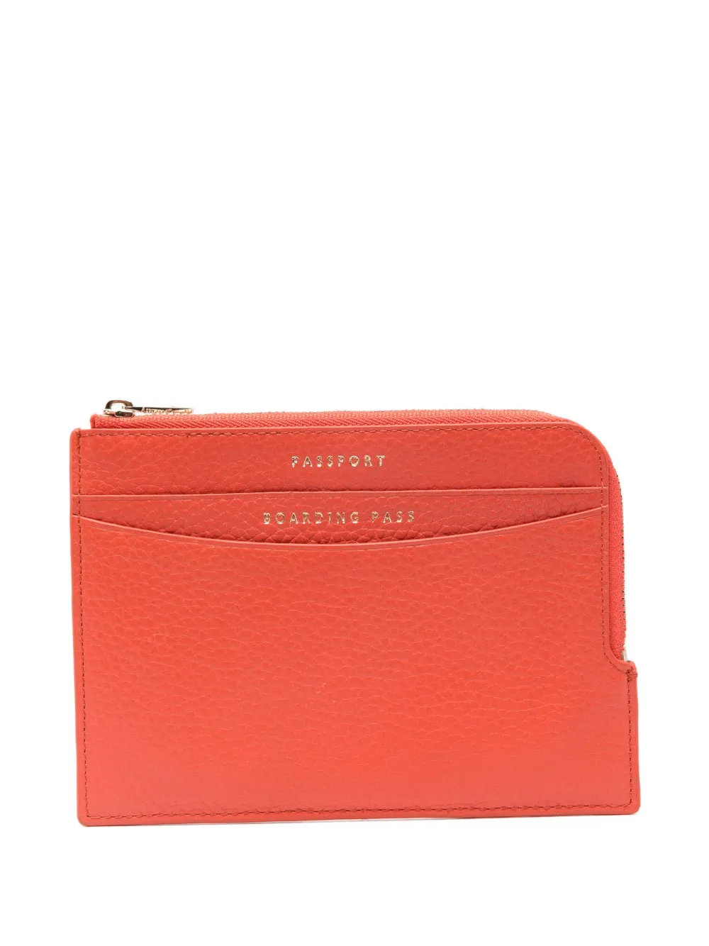 Aspinal Of London zipped pebble leather wallet - Rosso