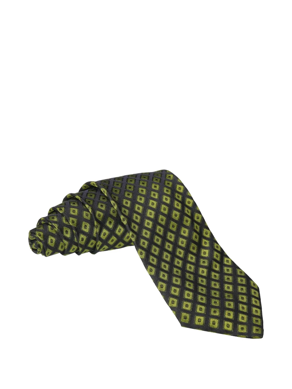 Zilli diamond-pattern silk tie - Nero
