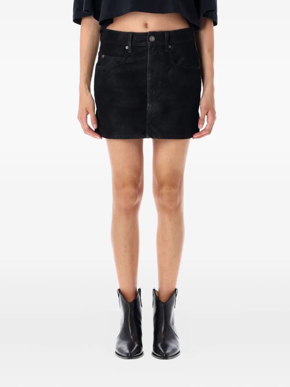 MARANT ÉTOILE KIMMY ECO LEATHER SKIRT - 01BK