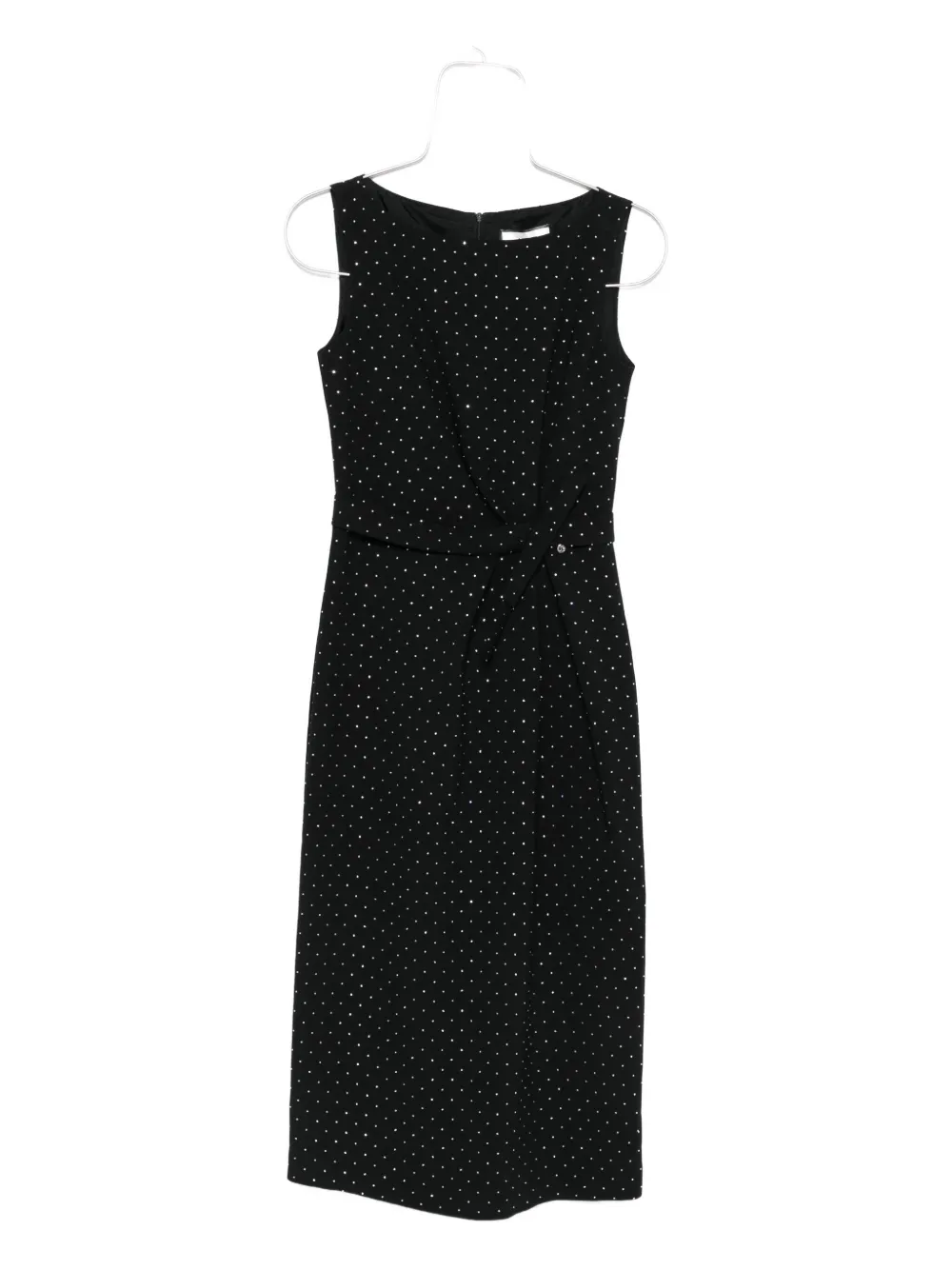 NISSA polka-dot embellished sleeveless midi dress - Nero