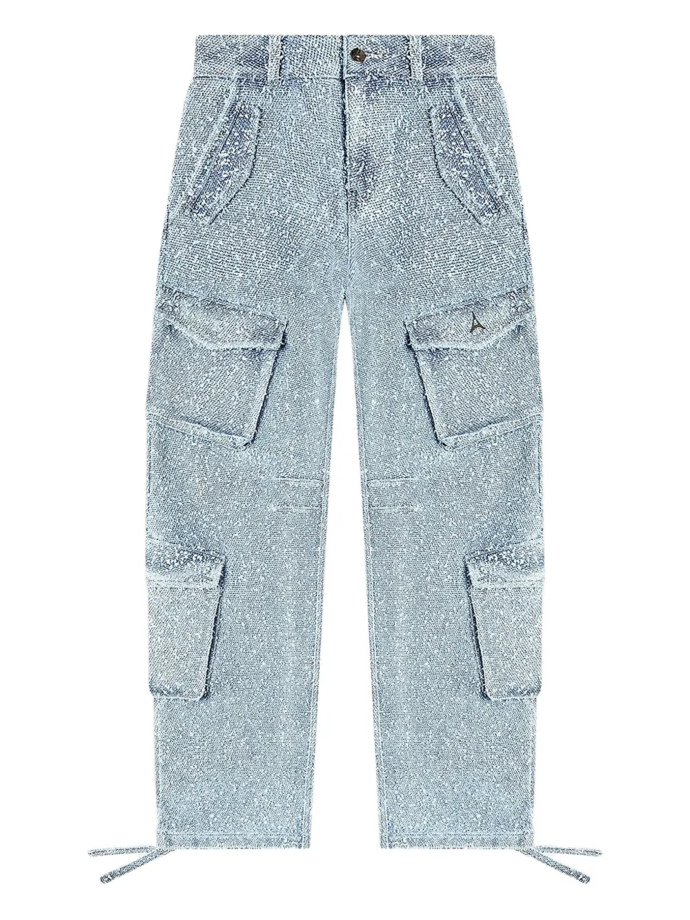 Manière De Voir Anne boucle denim cargo trousers - Blu