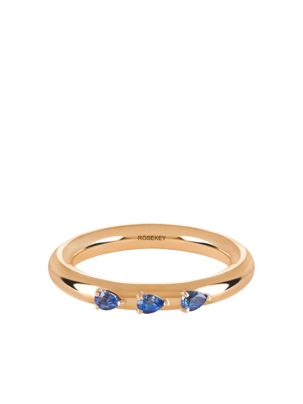 ROSEKEY 18K yellow gold Leaves of Grass blue sapphire ring - Oro