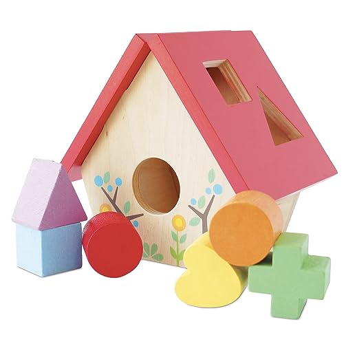 Le Toy Van - Pl085 - Gioco Forme Ad Incastro Casetta Degli Uccelli Per Bambini Dai 12 Mesi, Giocattolo Educativo Forme Geometriche Da Inserire, Montes