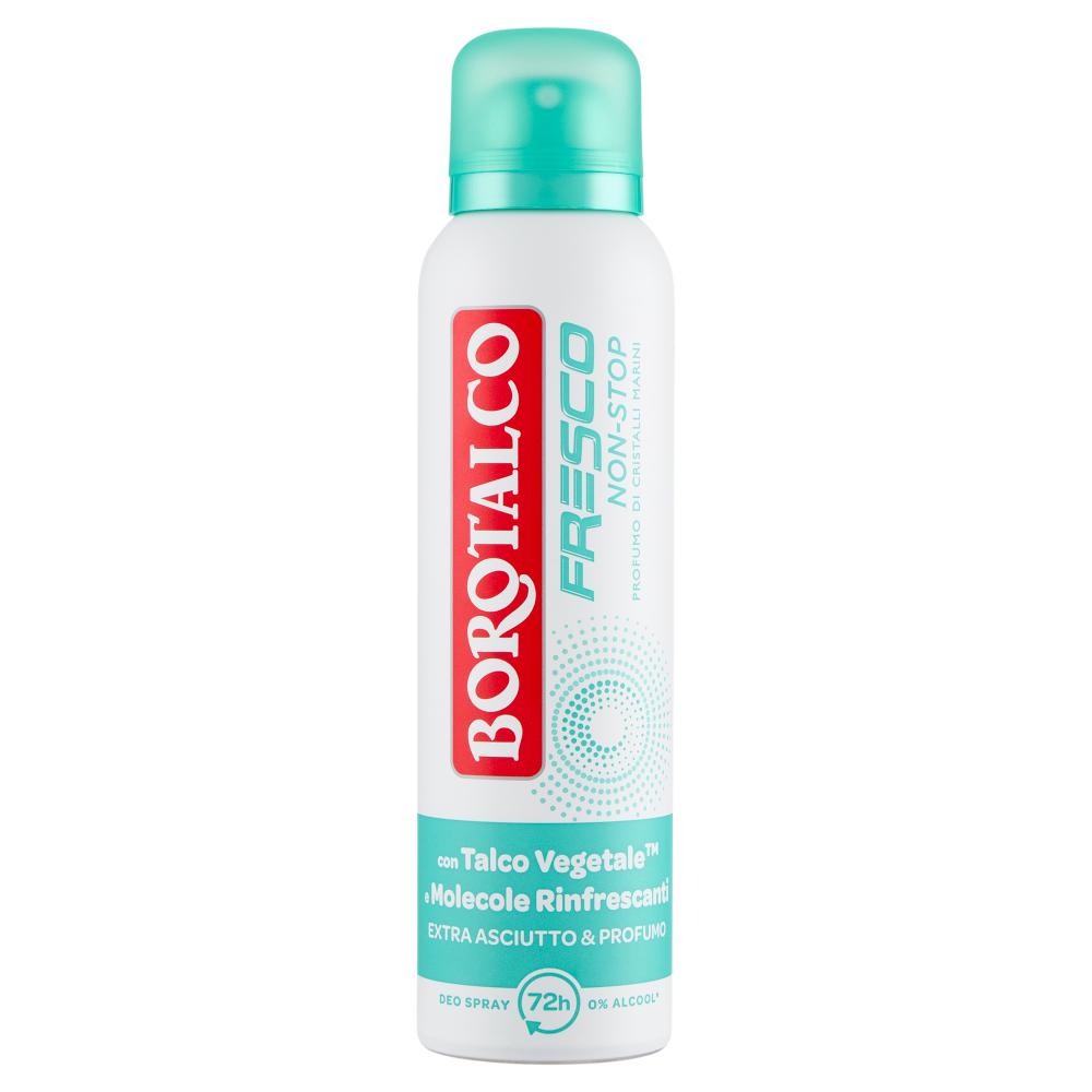 Borotalco Fresco Non-Stop Profumo di Cristalli Marini Deodorante Spray 150 ml - -