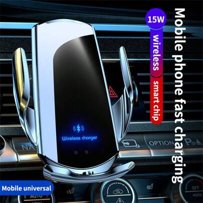 [Ricarica rapida | senza fili] CHGeek Caricabatterie senza fili per auto 15W ricarica rapida | supporto auto per telefono con aggancio automatico, ner