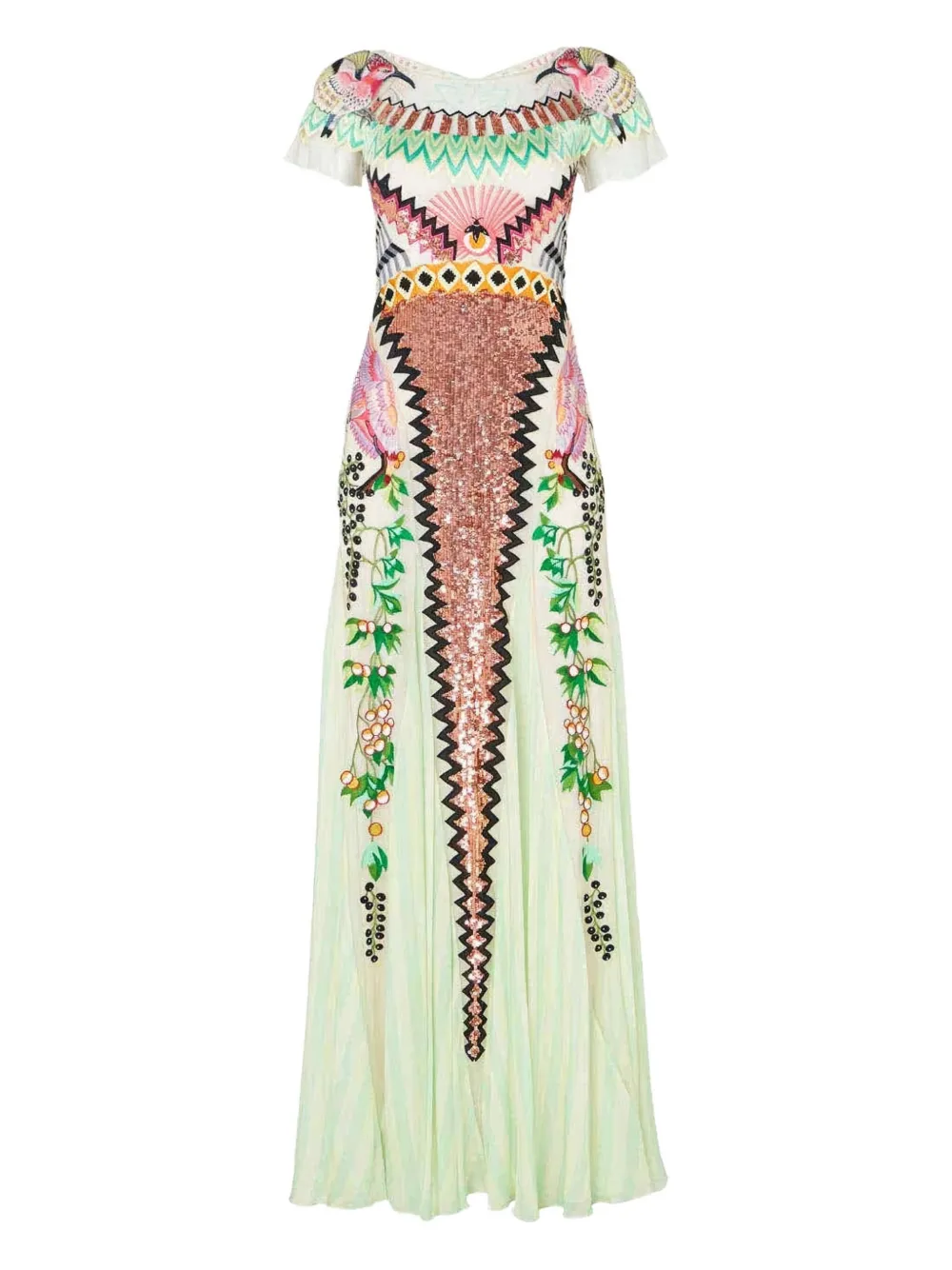 Temperley London embroidered sequin dress - Verde