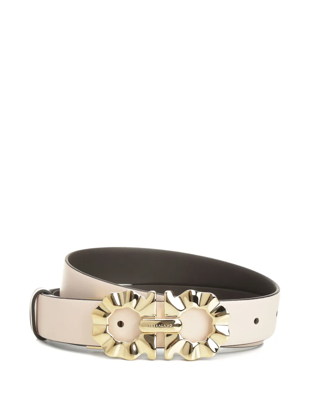 Ferragamo Gancini-buckle reversible leather belt - Toni neutri