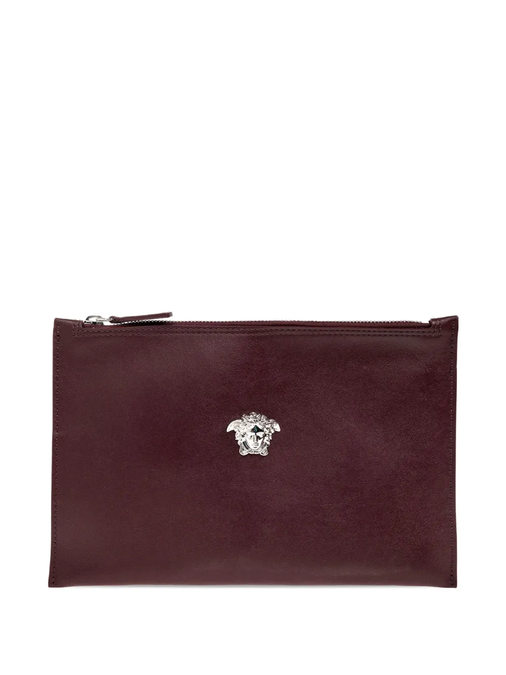 Versace Medusa-head zip clutch bag - Rosso