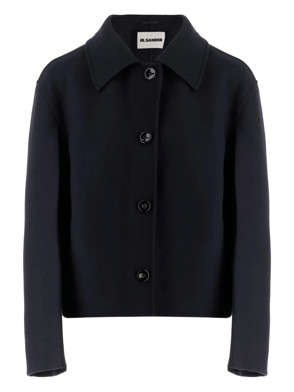 Jil Sander button-fastening wool coat - Blu