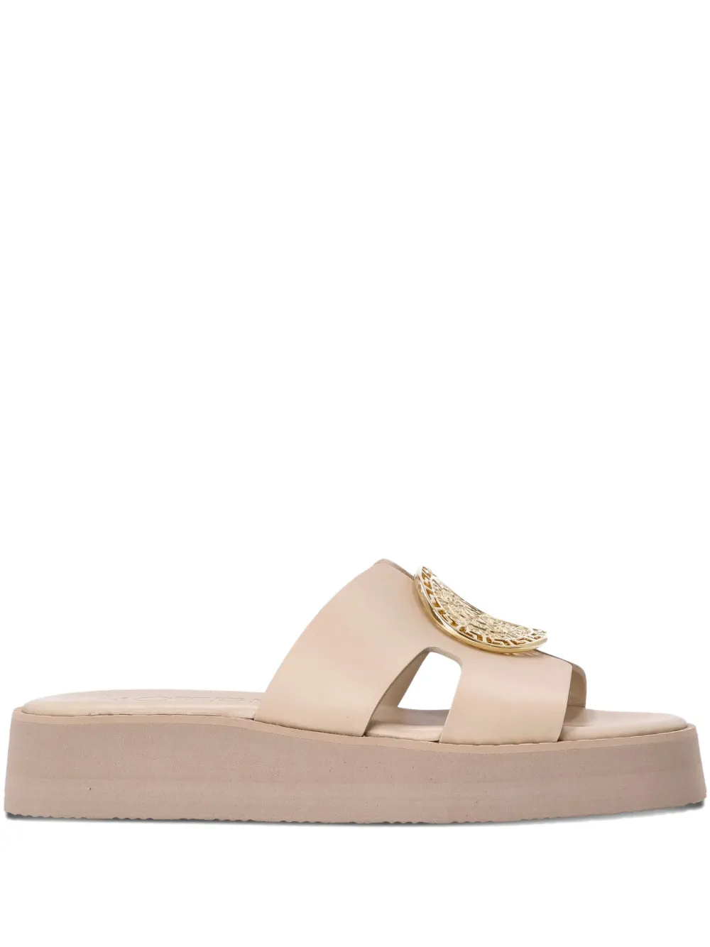 Kotris Sandals platform leather medallion sandals - Toni neutri