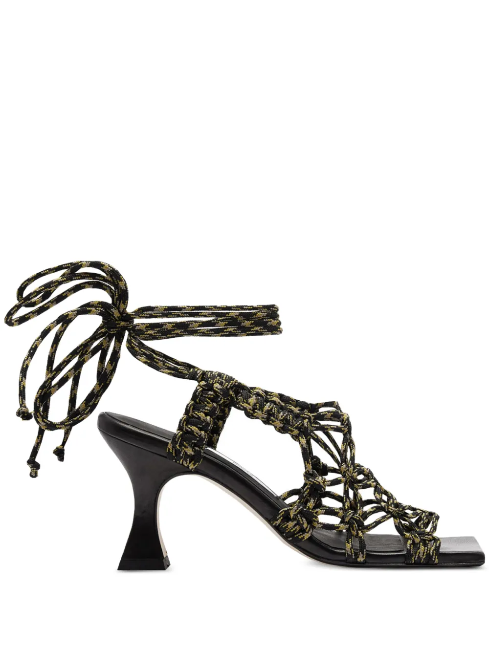 Miista 80mm Stephanie lace-up square-toe sandals - Nero
