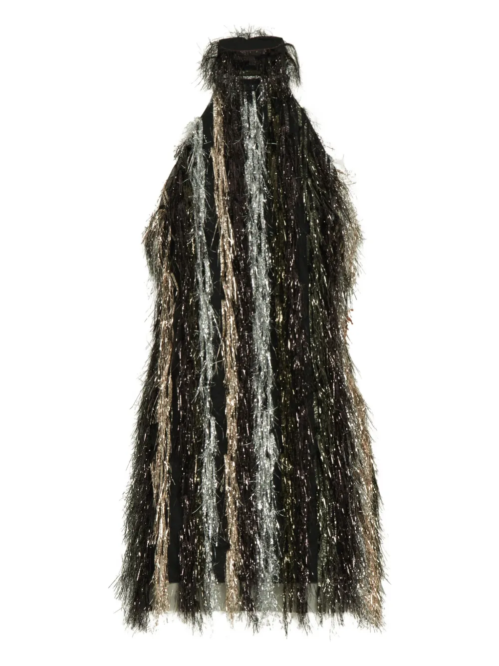 Taller Marmo Sylvia metallic-fringe halter-neck mini dress - MULTICOLOR