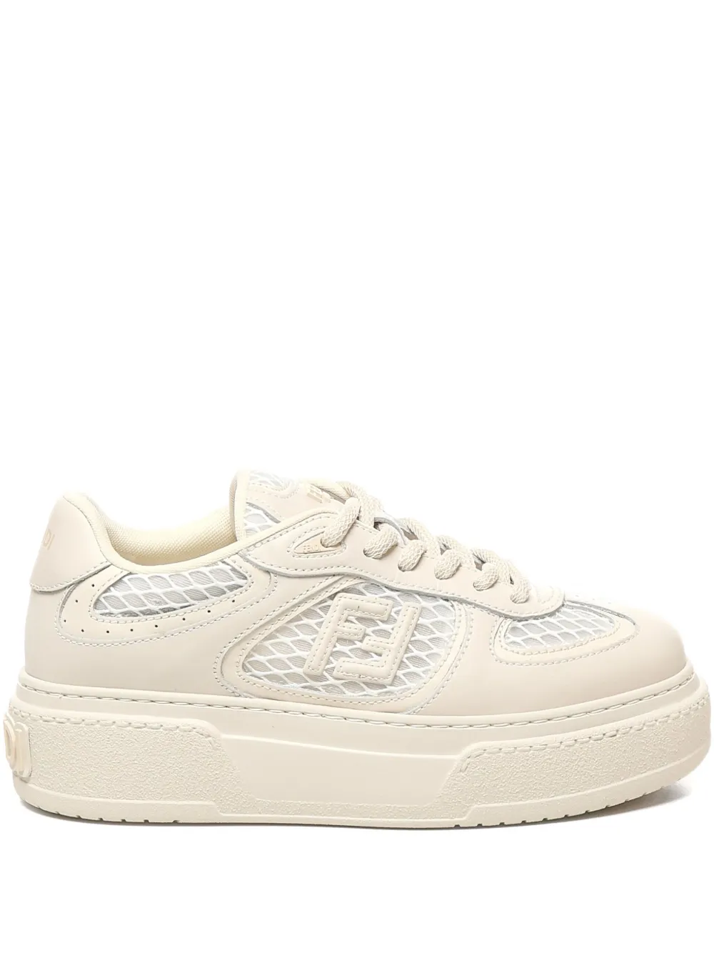 FENDI Match logo-plaque low-top sneakers - Bianco