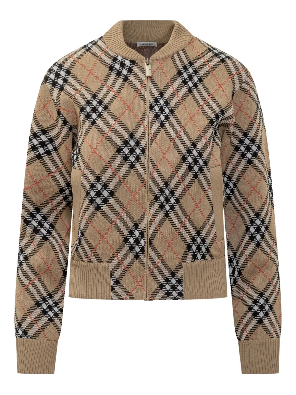 Burberry checked zip-front cardigan - Toni neutri