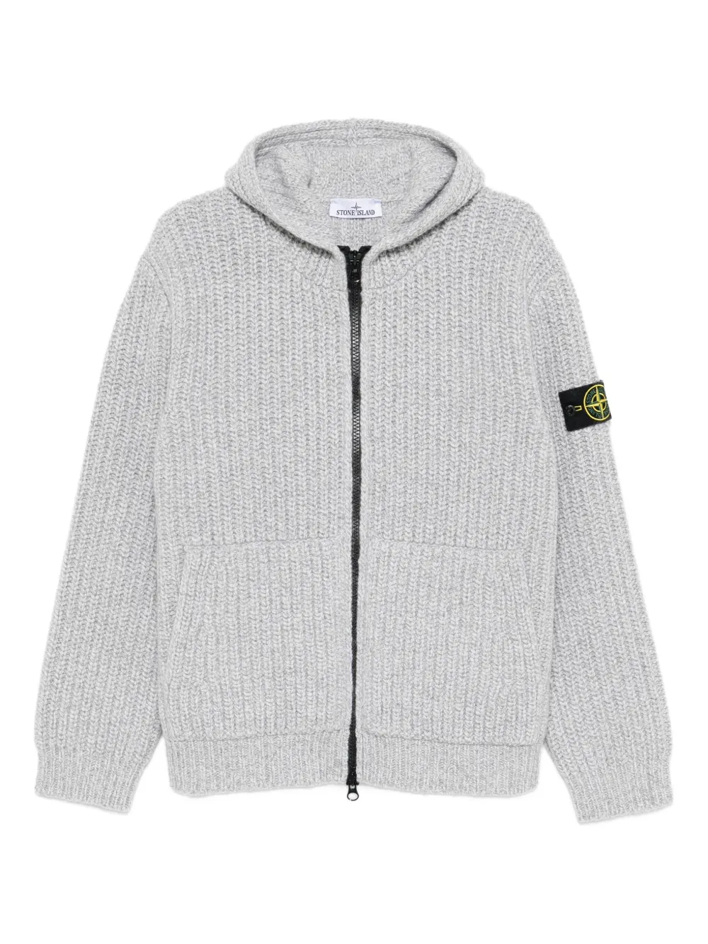 Stone Island fisherman's-knit cardigan - Grigio