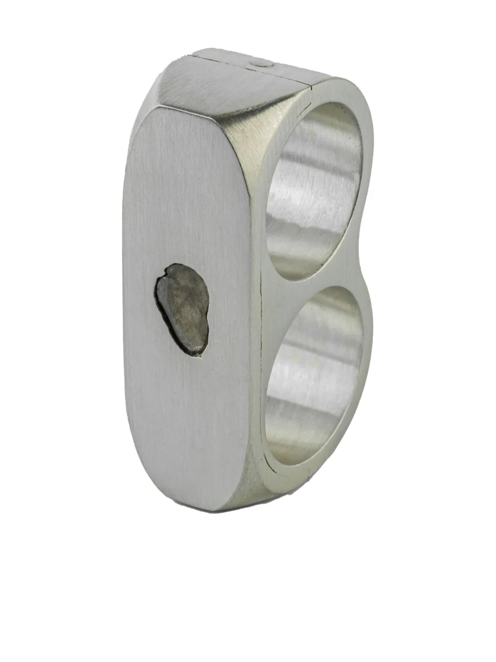 Parts of Four double-ring diamond slab ring - Argento