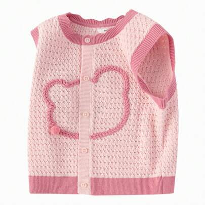 Maglia smanicata a maglia per bambini, nuova collezione 2025, in morbido cotone, a strati