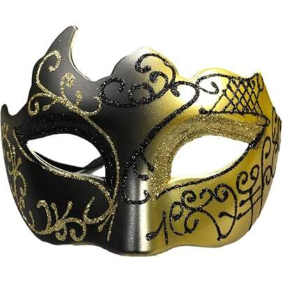 Maschera di carnevale, maschera da uomo, mezza maschera veneziana, accessorio per travestimenti, adatta per feste in maschera/carnevale/maschera sexy/