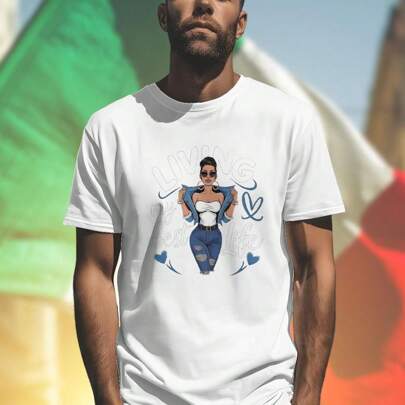 Living My Best Life T Shirt Uomo Estiva Moda Casual Comoda Maglietta Regalo Unico Giovani Must Have Offerta Speciale Top Qualità