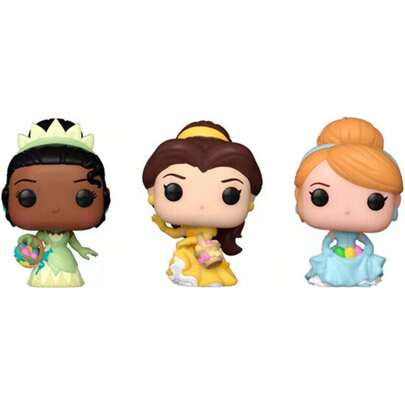 | Blister con 3 personaggi Carrot Pocket Pop Disney Princezny Popelka Tiana Bella - Blister per tutti i personaggi colorati - Blister con dettagli rea