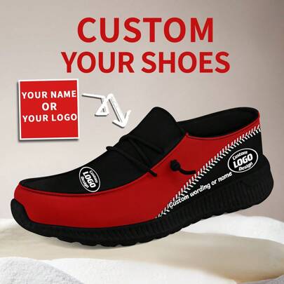 1 Coppia di Loafer personalizzate con nome Houston Baseball, scarpe Loafer personalizzate con nome, Loafer con suola spessa in E-TPU personalizzata, s
