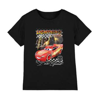 T-shirt per bambini/ragazzi "I Am Speed Lightning McQueen" (Nera)