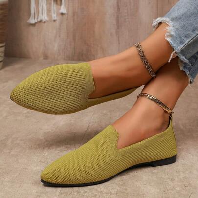 Scarpe da donna casual di stile sportivo a punta, di colore unito, a pianta larga, nuove europee e americane per l estate, taglie comode