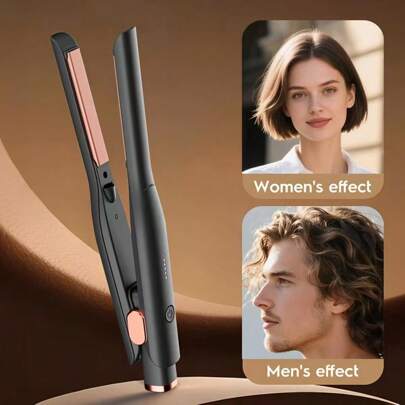 Piastra per capelli elettrica e arricciacapelli stretta con design di blocco di sicurezza - comoda per conservazione e viaggio, pinze per stirare i ca