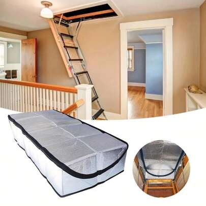 1 pezzo 138*63,5*28cm Tenda portatile isolante per il sottotetto facile da installare - antipolvere e controllo del calore, copertura con cerniera per