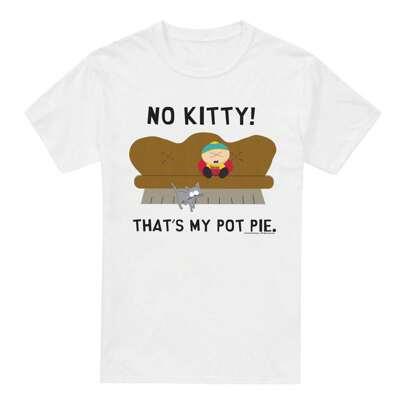 T-shirt bianca con Pot Pie Eric Cartman per uomo